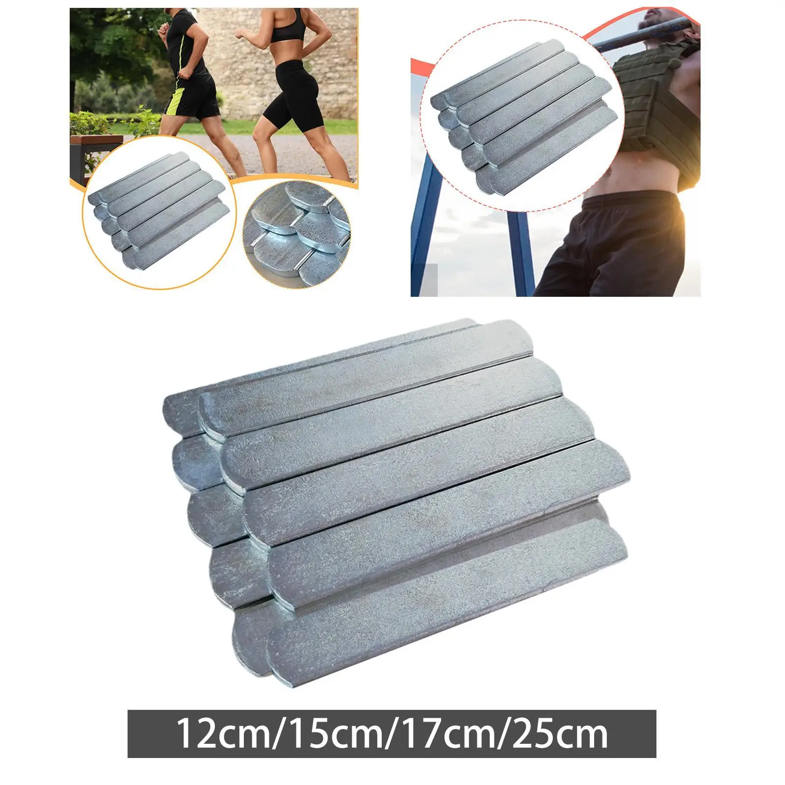 10pcs Multifunctional Steel Weight Plates with Rounded Corners, Sturdy Loading