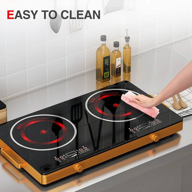 Cooktop Gas Stove 2 Burners Dual Stove 4.8KW Household Embedded LNG/LPG Stove Desktop Dual-Use Hob Gas Panel Gas Kitchen Cooker