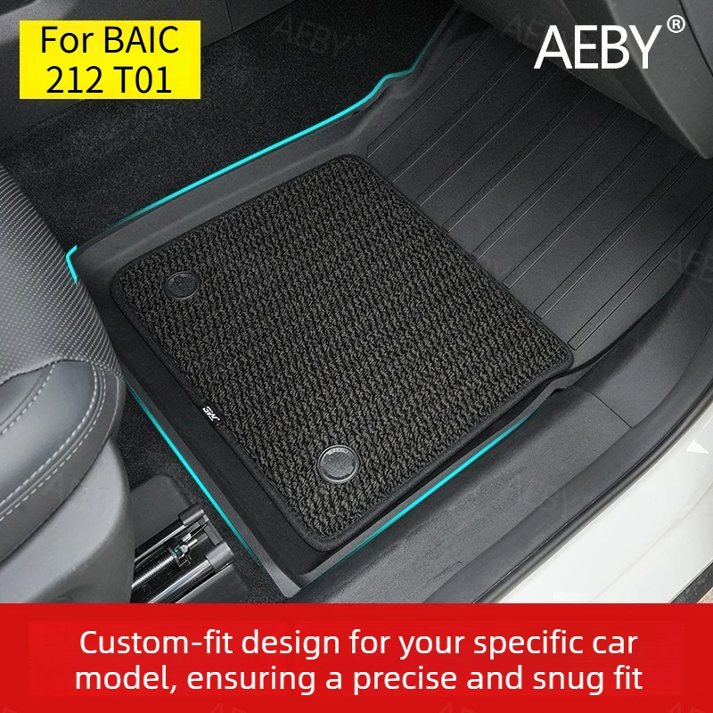 For BAIC 212 T01 Floor mat, luggage compartment mat,High lip foot pad, trunk lining,TPE all-weather waterproof and anti slip