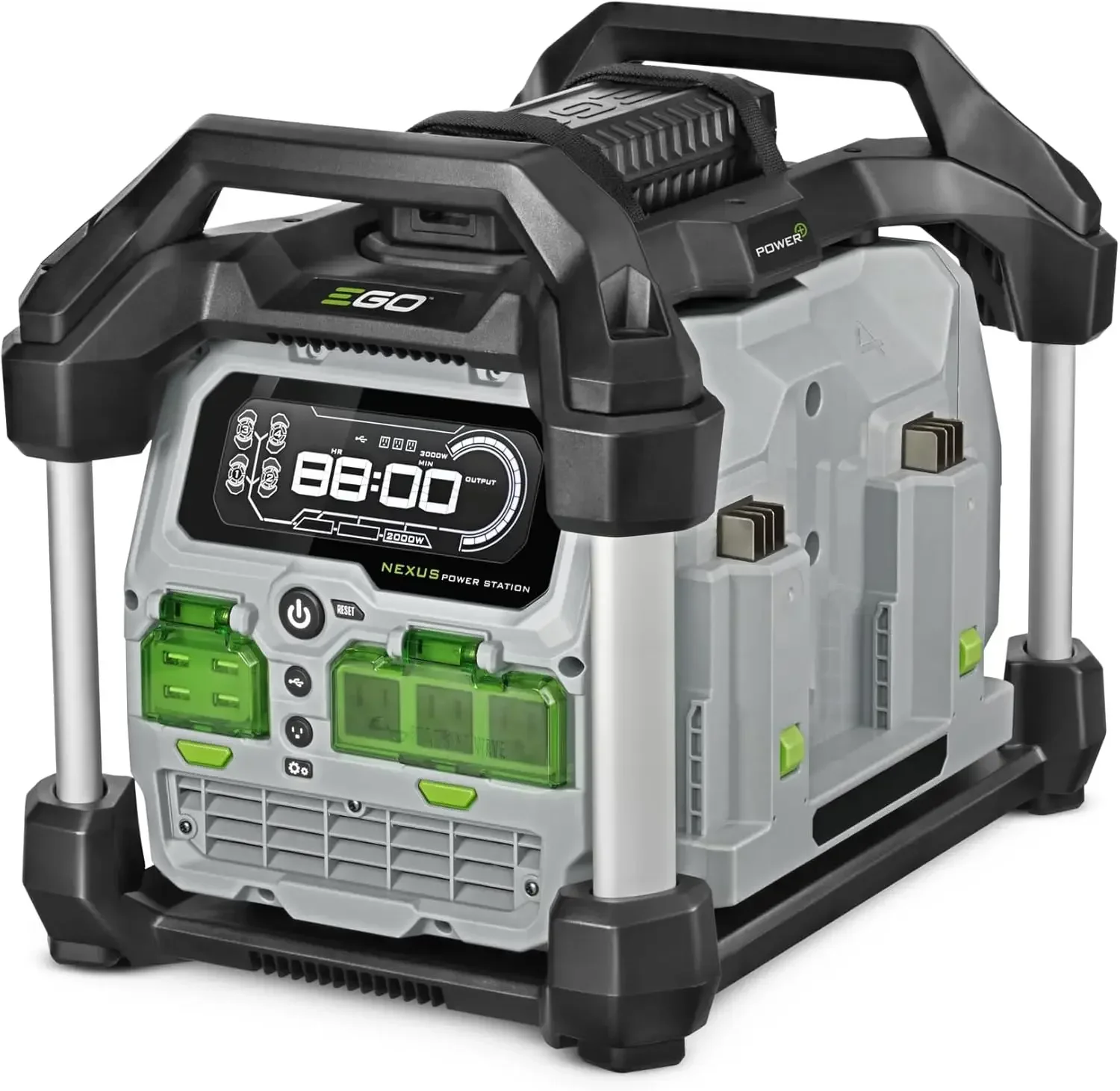 Power+ PST3040 Centrale elettrica portatile Nexus da 3000 W per uso interno ed esterno Batteria non inclusa Argento