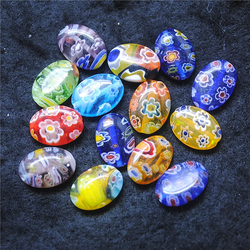 14PC New Glass Matching Beads 10X14MM Oval Shape DIY Jewelry Accessories For Women Bracelets Makings