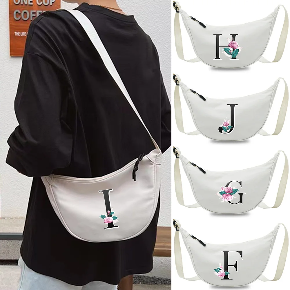 Nylon Crossbody Bag New Handbag Fashion Chest Bags Outdoor Travel for Women Students Shoulder Cross Body Bag Whitemarble Series