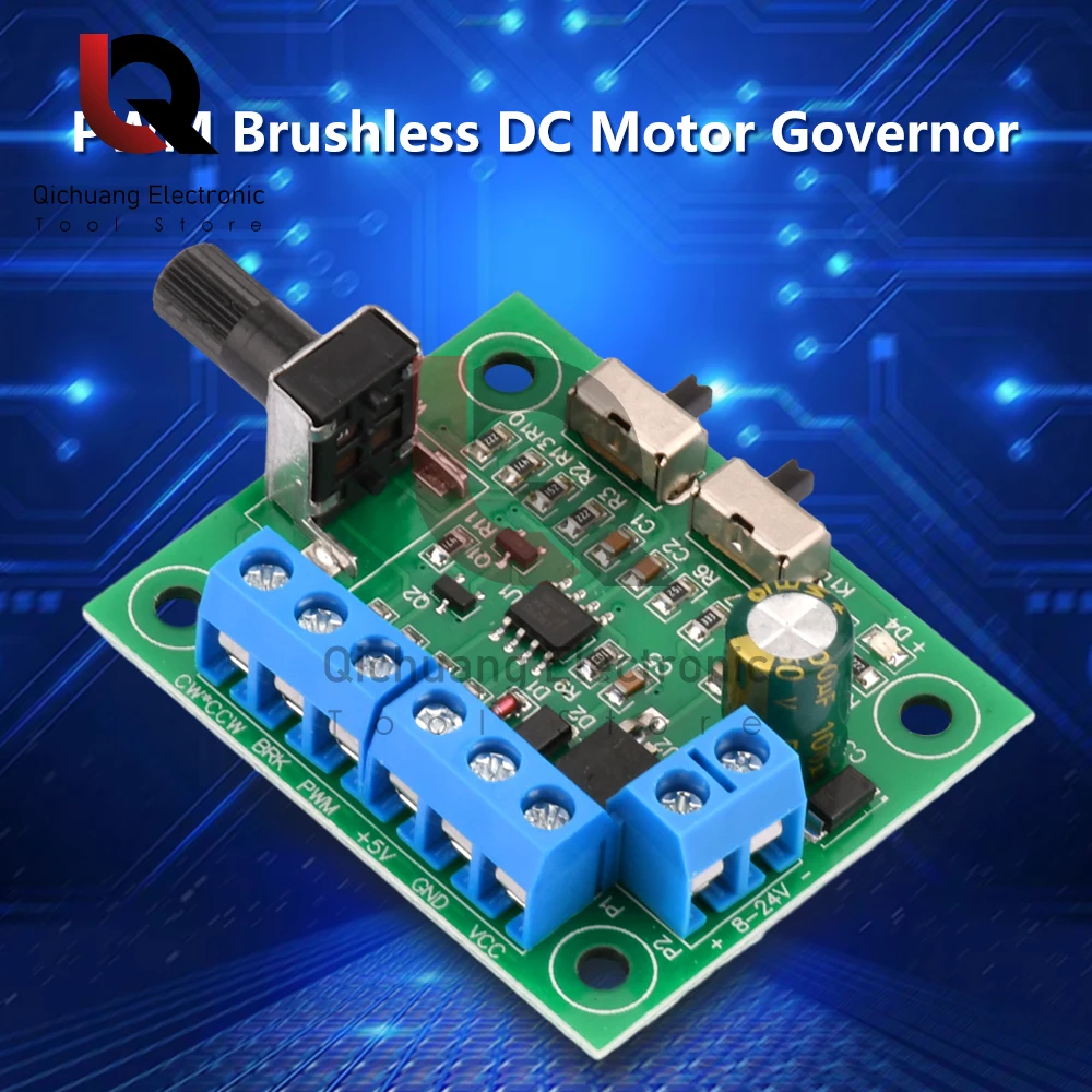 DC8-24V Brushless DC Motor Speed Controller Driver PWM Speed Control Board Pinpoint Regulator Forward And Backward Control 18KHz