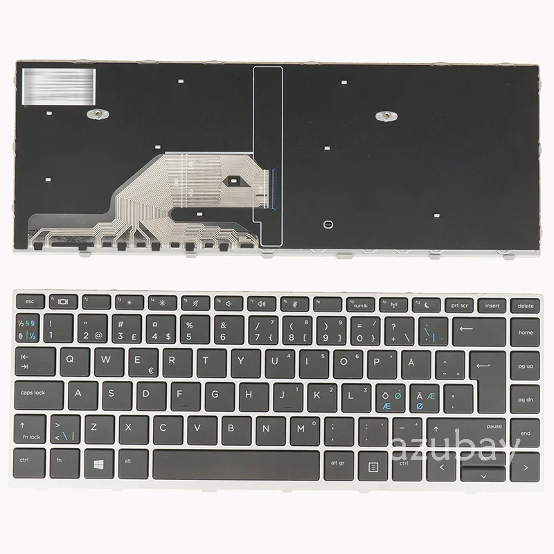 Imagem -02 - Teclado para hp Probook 640 g4 g5 645 g4 g5 L00736 L09547 Dh1 Bb1 Hebraico Checo Sueco Escandinavo