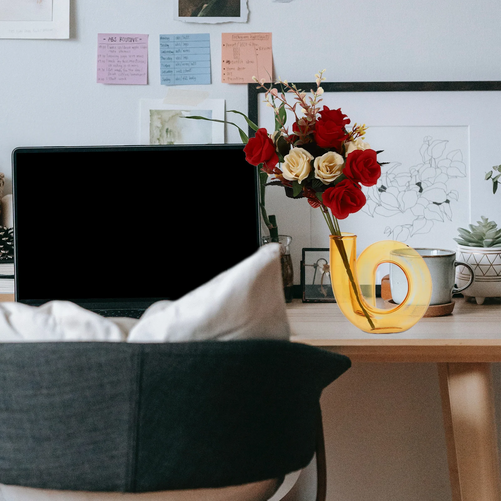 

1Pcs Stylish Nordic Special Vase Unique Hydroponic Flowerpot Creative Glass Flower Holder for Living Room Home Decor