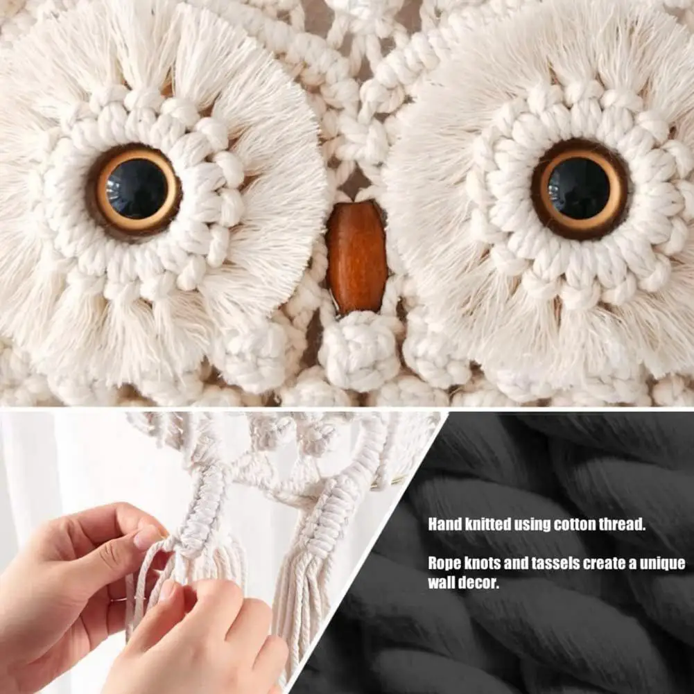 Handwoven Owl Wall Hanging Owl Wall Hanging Decor Hand Woven Boho Tapestry Room Office Bedroom Wall Art Craft Markaf Owl Design