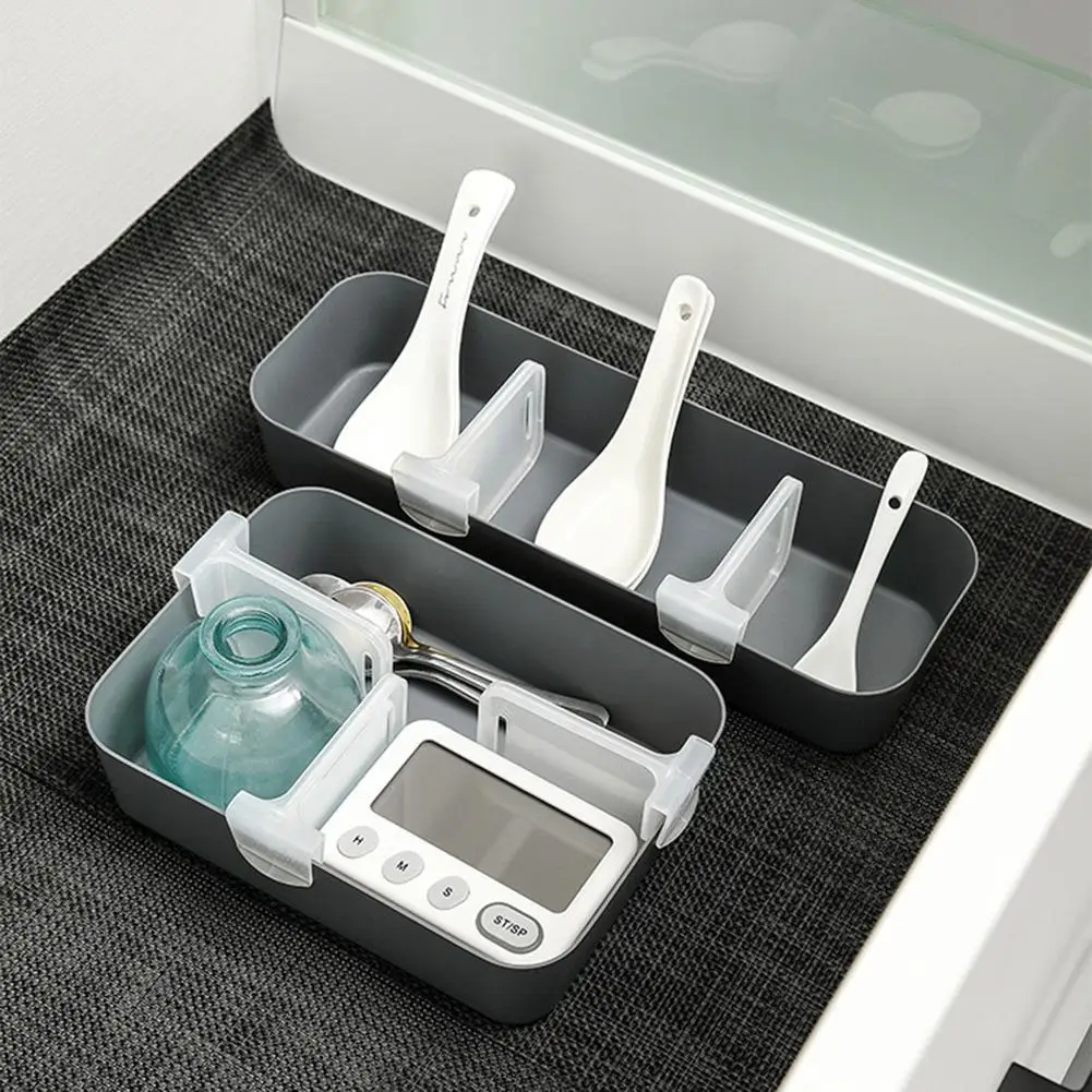 4 عبوات من سلات التخزين البلاستيكية الشفافة، زجاجة مقسمة للثلاجة، يمكن مقسمة للوازم المكتبية والمطبخ المنزلي #1