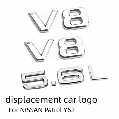 For NISSAN Patrol Y62 Modification Letter Label V8 Emblem 5.6L Digital Label Fender Logo Rear Tailgate Logo 10 best sales nissan patrol y62 accessories - №7