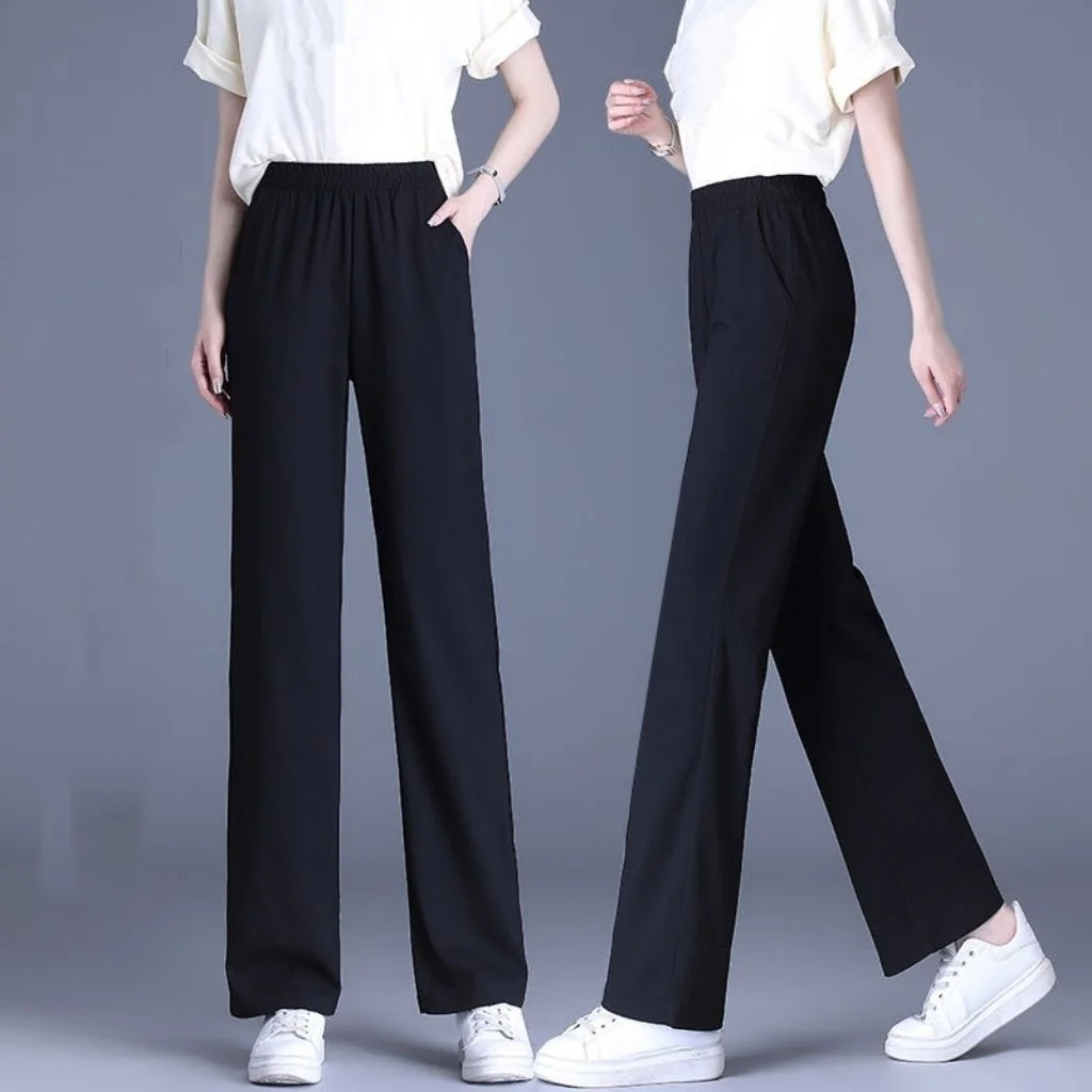 

Брюки женские полосатые вязаные брюки с высокой талией городский вид повседневные весенние повседневные брюки шикарная комфортная модная уличная одежда 2025