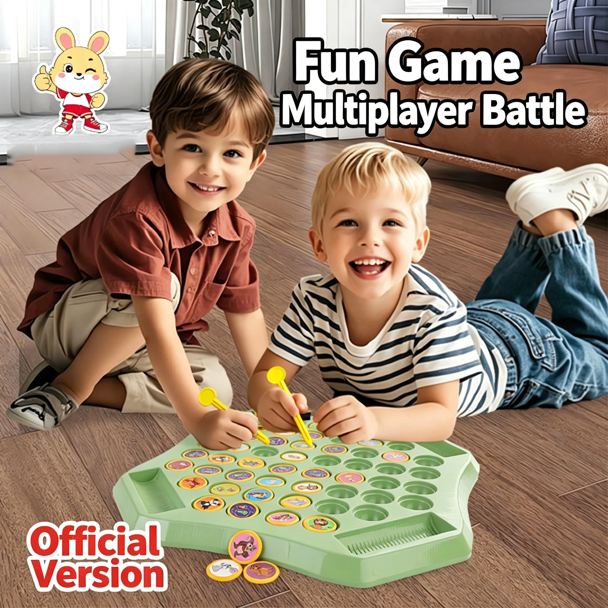 Kids Memory Game Educational Flip Chess Board Toy Animal Fruit Logical Thinking Learning Toy for 2-4 Players with 52 Cards