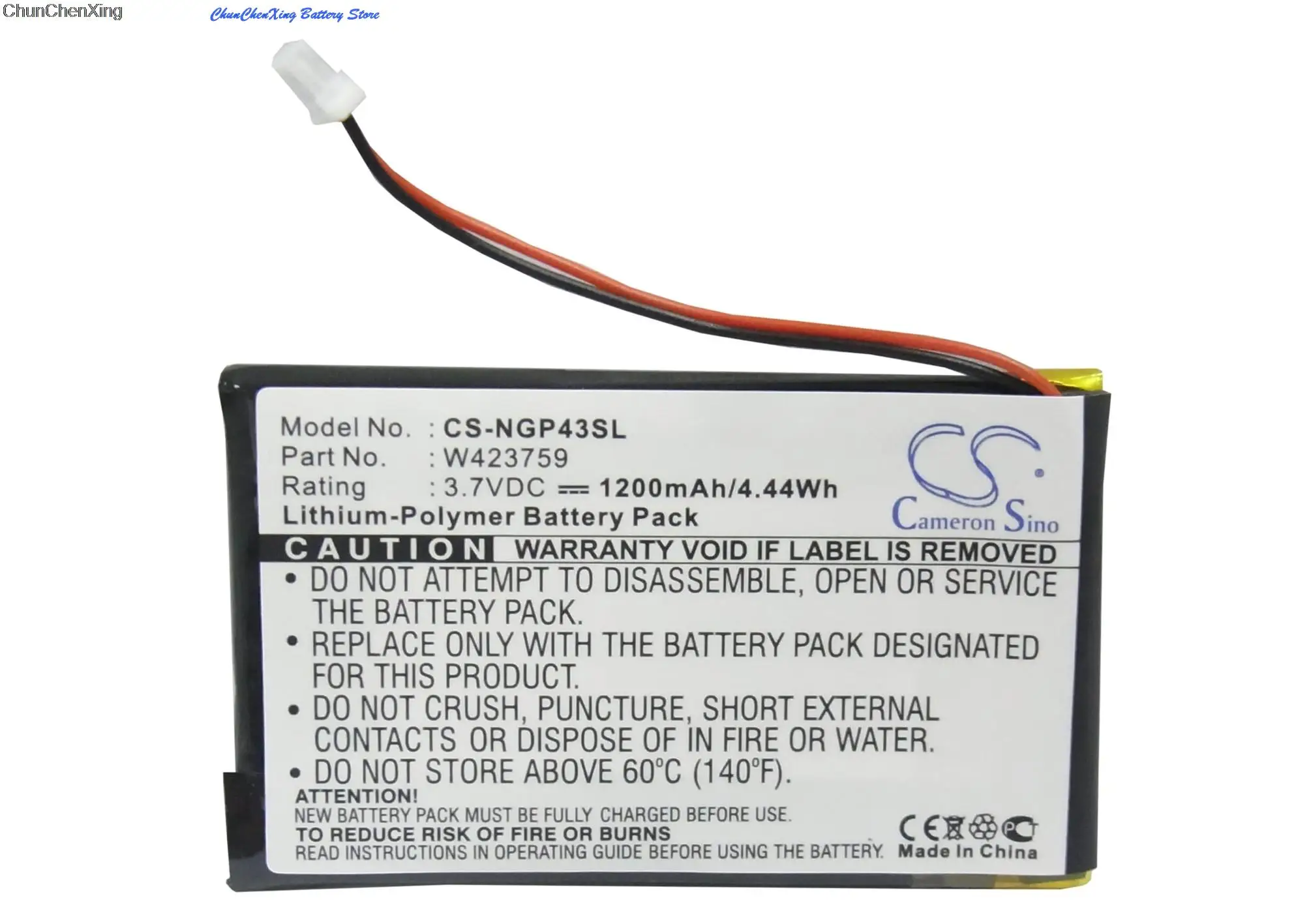 Cameron Sino 1200mAh Battery W423759 for NavGear StreetMate GP-43