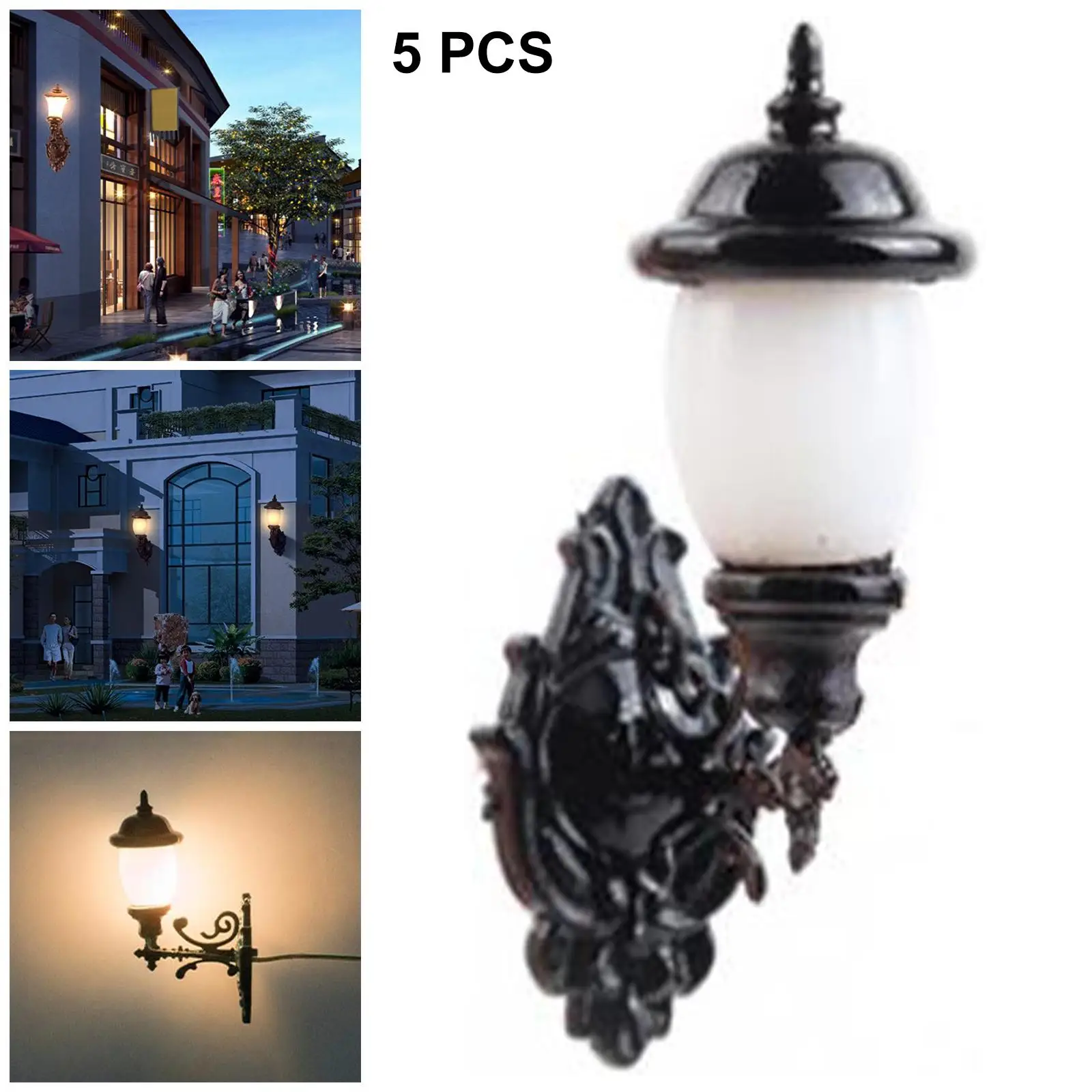 Luzes de parede em miniatura para quarto, lâmpada solar, modelo de cenário, iluminação de trem para arquitetura, mesa de areia e jardim