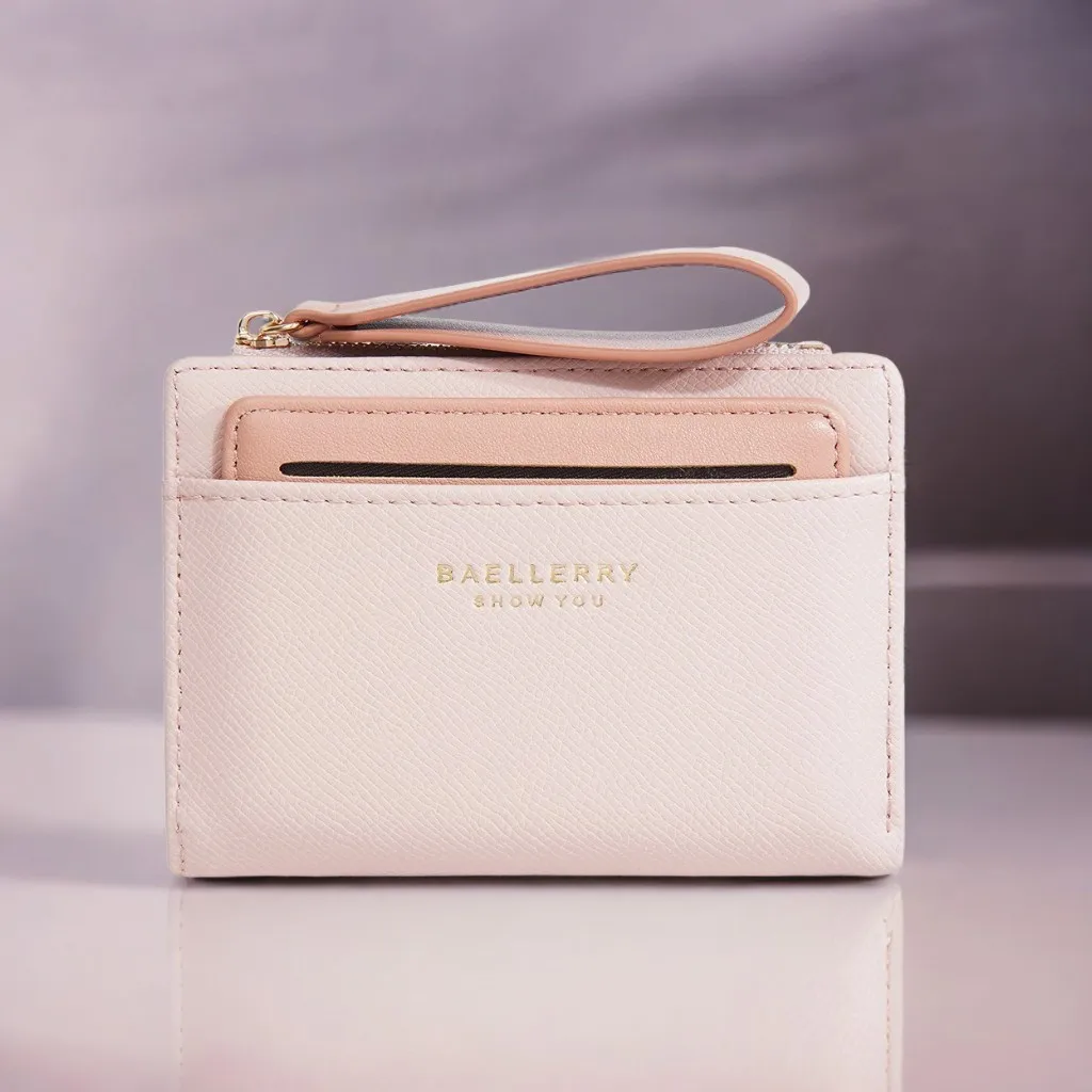 Damski krótki portfel z 8 przegródkami na karty i kieszenią na monety zapinaną na zamek - blokujący wielofunkcyjny portfel (nowy design)