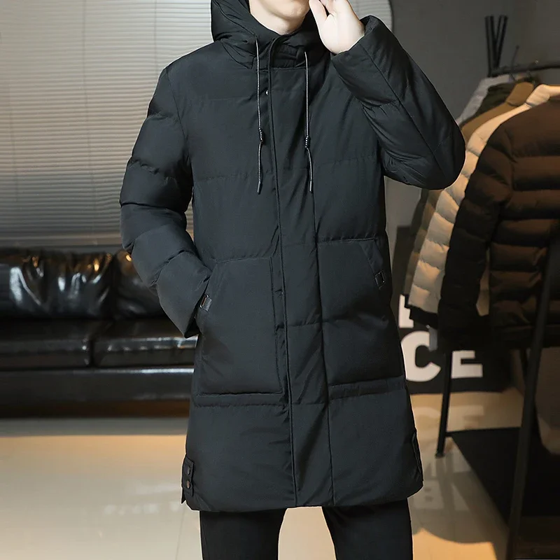 Parkas chauds plus épais vestes cintrées vestes longues décontractées en coton vêtements d'extérieur manteaux d'hiver vestes à capuche d'hiver nouveaux manteaux en duvet pour hommes