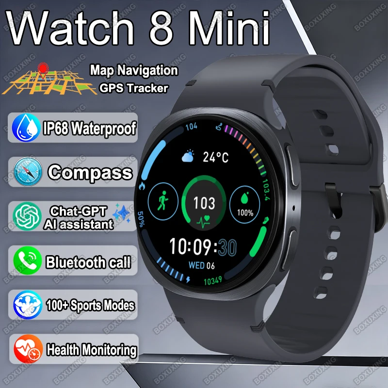 2025 nouvelle montre 8 Mini GPS piste montre intelligente hommes femmes carte Navigation fréquence cardiaque BT appel IP68 étanche boussole Sport Smartwatch