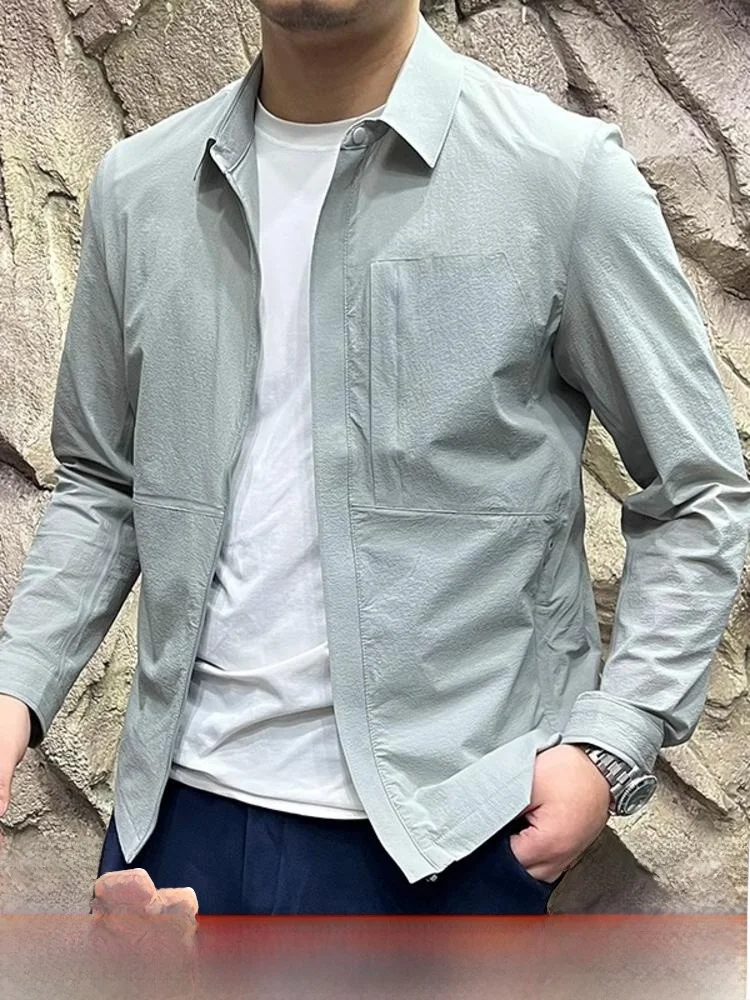 

Водонепроницаемая мужская куртка-стойка Long Sve Thin 3D Tailored Qui Dry Full Glue Traveler Series Spring Youth Faion