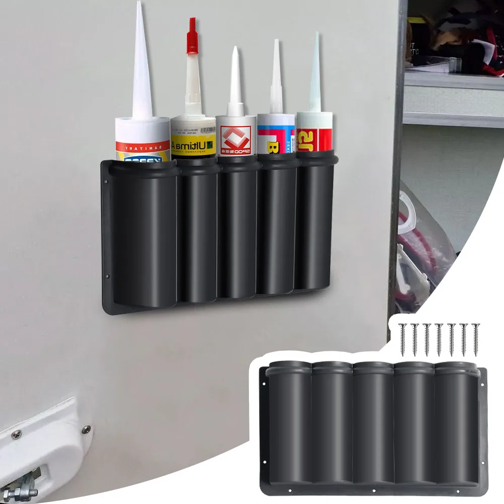 

5 Tube RV Door Pocket Door Storage Pockets Organizer Box With Screws For Motorhome Caravan Camper Truck Boat Interior Storage