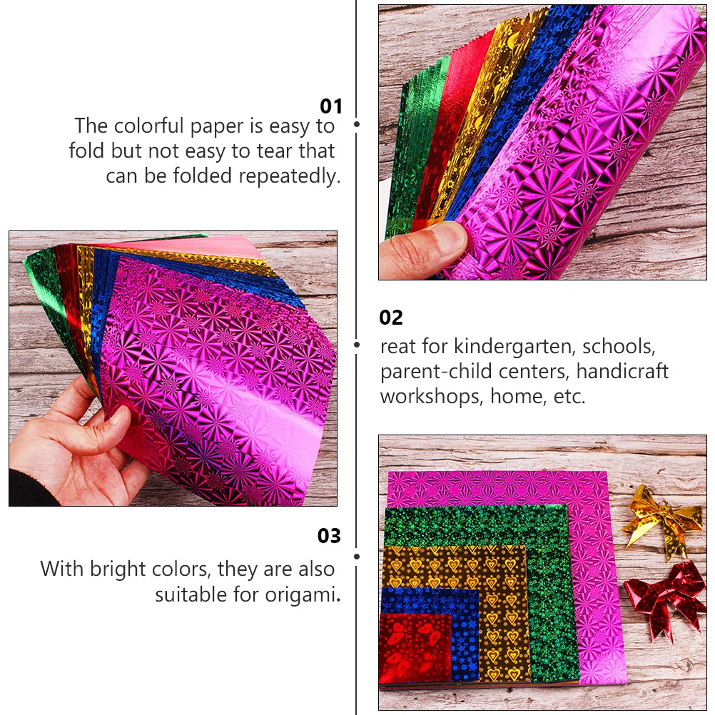 100 قطعة من ورق الورق اللامع القابل للطي بألوان زاهية اوريغامي لتقوم بها بنفسك الحرف اليدوية لوازم تزيين عيد الميلاد ورق الحرف اليدوية #6