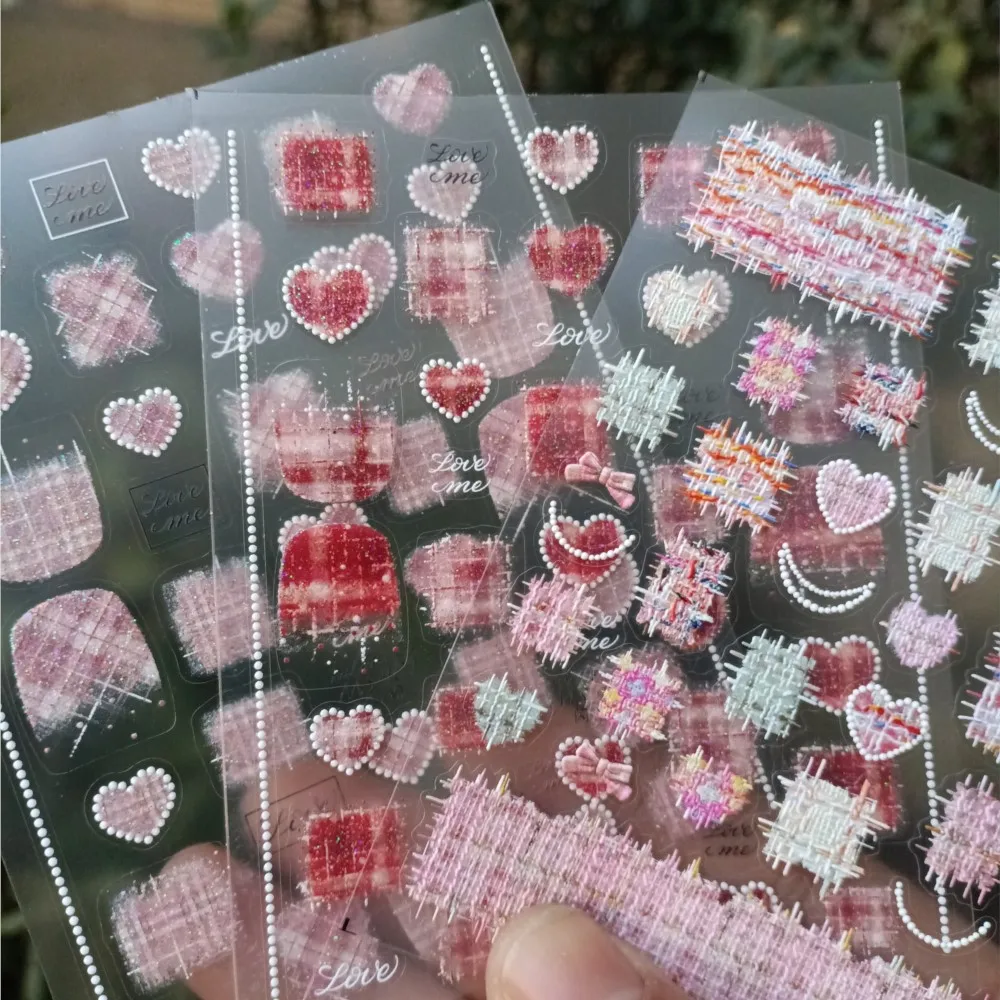 

1 шт. 5D розовый, белый цвет, сердце любви, бант, наклейка для дизайна ногтей, осень-зима, шерстяная вязка, наклейки Sweet Love, клейкие ползунки на день Святого Валентина