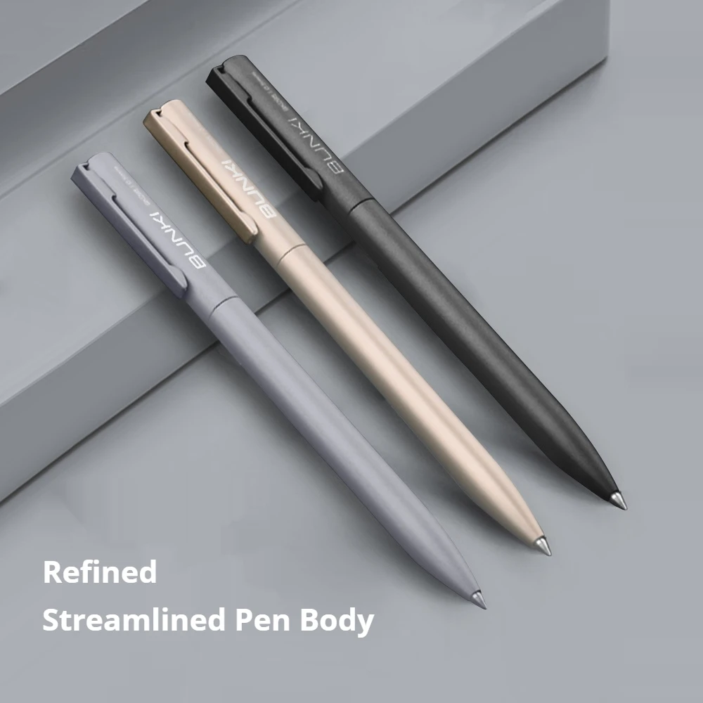 قلم جل معدني فاخر دوار مزدوج الطرف من BUNKI، كتابة سلسة قابلة للسحب، تصميم بسيط للأعمال المكتبية والمدرسة #6