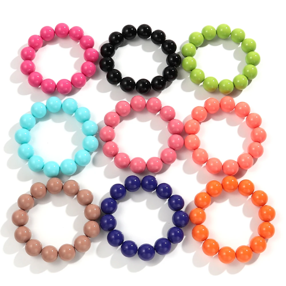 Böhmischer Trend, Acryl, bunte runde Perlen, Damen-Handarmbänder, Boho-Harz, stapelbare Perlen, dehnbares Armband, 2025, Schmuck, Geschenk – Detail 10