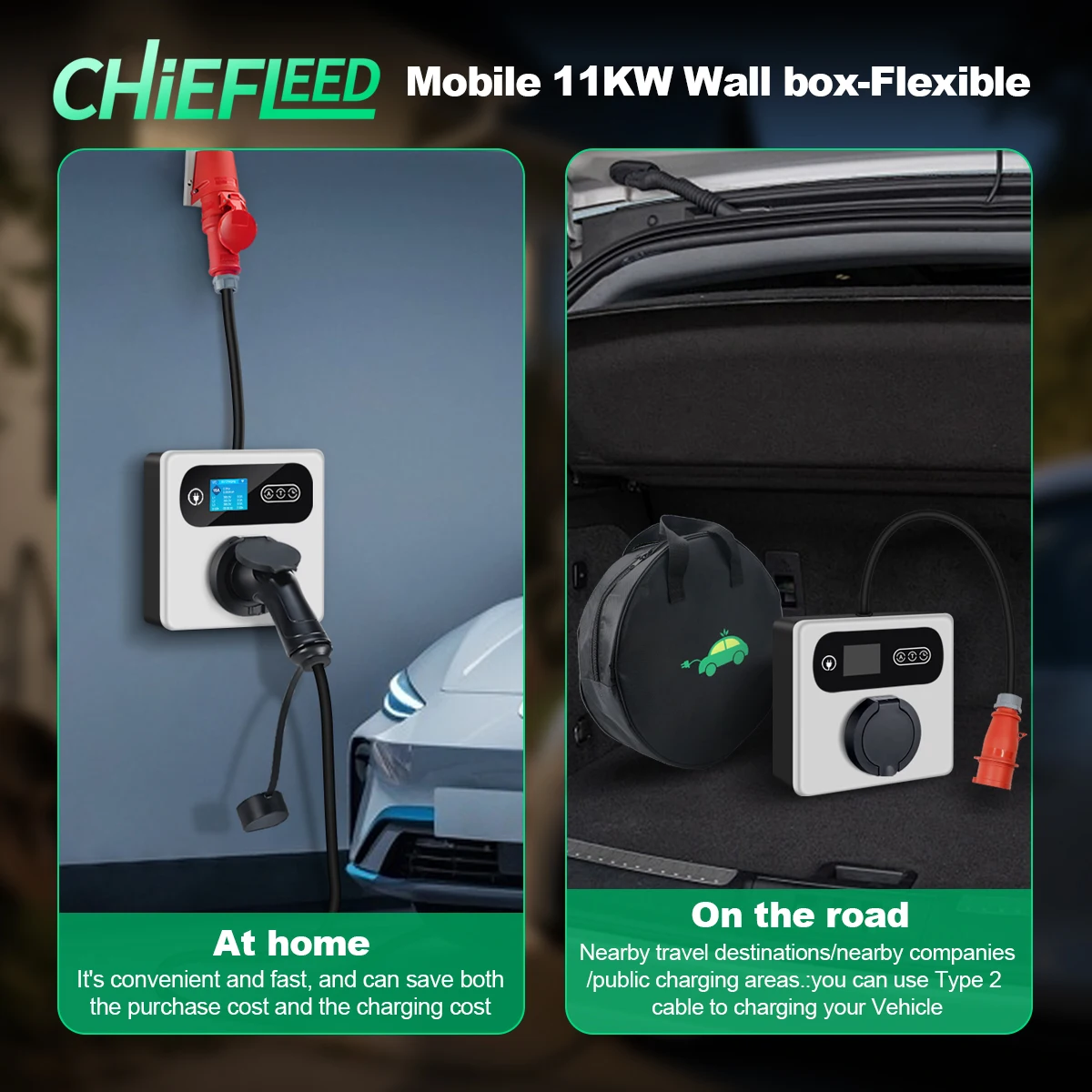 محطة شحن EV منزلية من Chiefleed 32A 7.2KW 22KW 16A 11KW Cee أحمر إلى نوع 2 شاحن مقبس أنثى مركبة كهربية سيارات هجينة