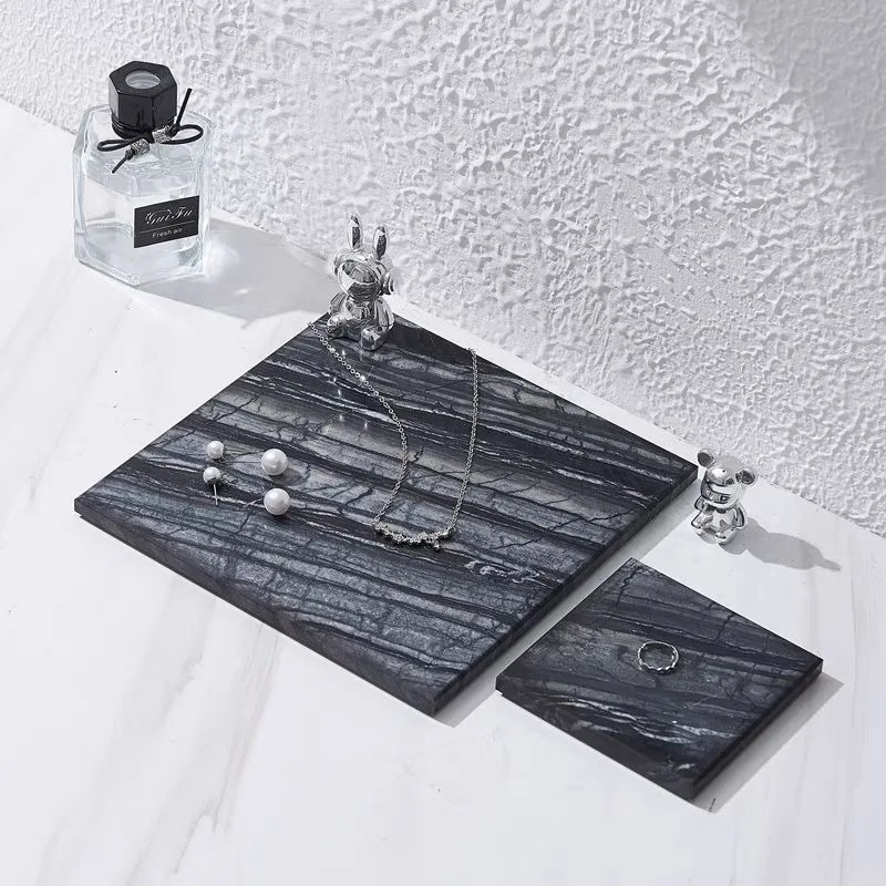 

Stone Jewelry Tray Necklace Bracelet Storage Stand Women Jewellery Accessories Display Rack Earrings Trinket Organizers Props