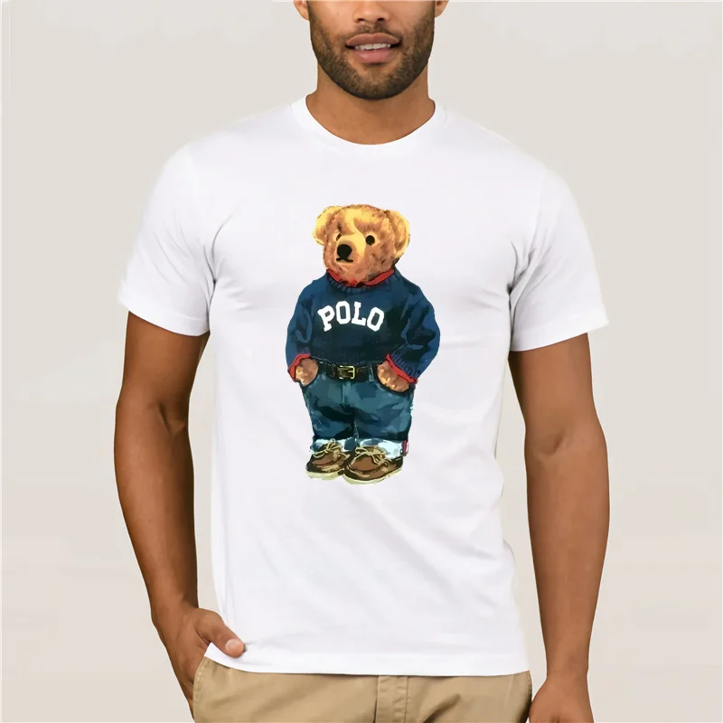 Amazing Tees Male Ralph Bear T Shirt Casual Oversized Essential Lauren Brand T-shirt Men Black T-shirts Graphic Streetwear S-6XL