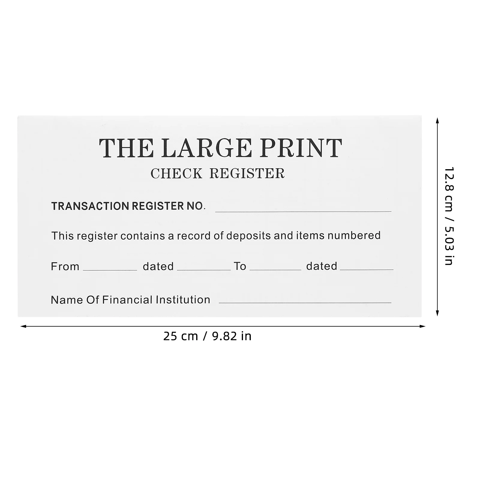 Checkbook Register Book Functional User-Friendly Layout for Streamlined Check Management Personal Financial Notebook Expense