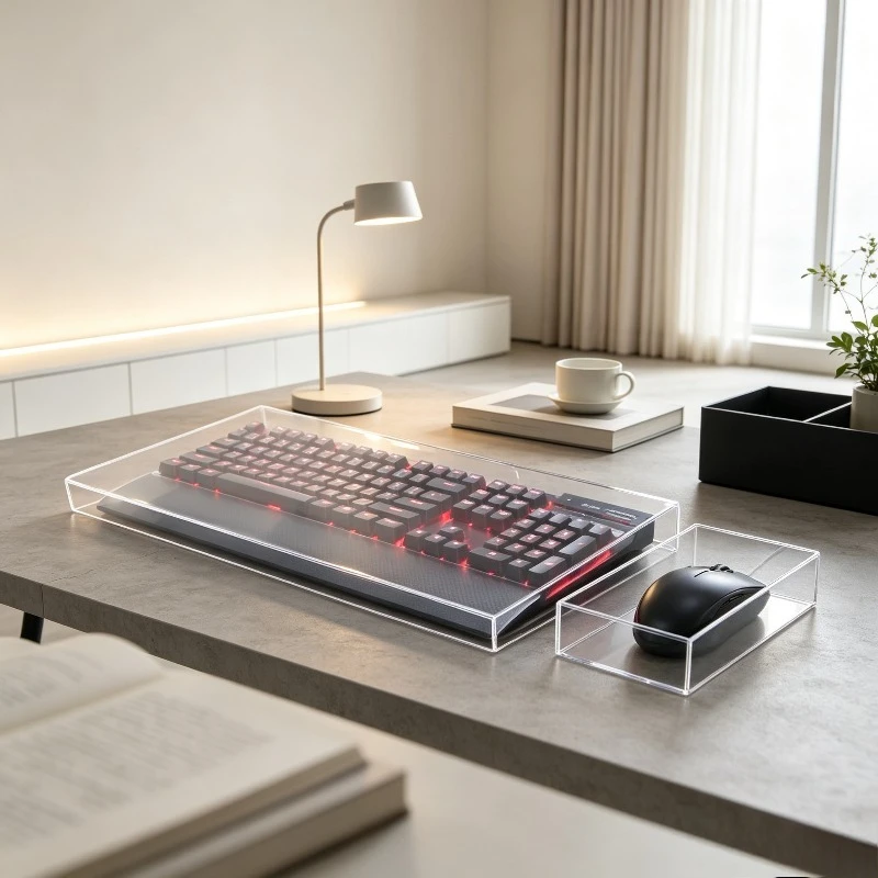 Transparent Acrylic Keyboard Protector Cover, Dust-proof Anti-pet Shield for Mechanical Gaming Keyboards, Durable Clear Guard.
