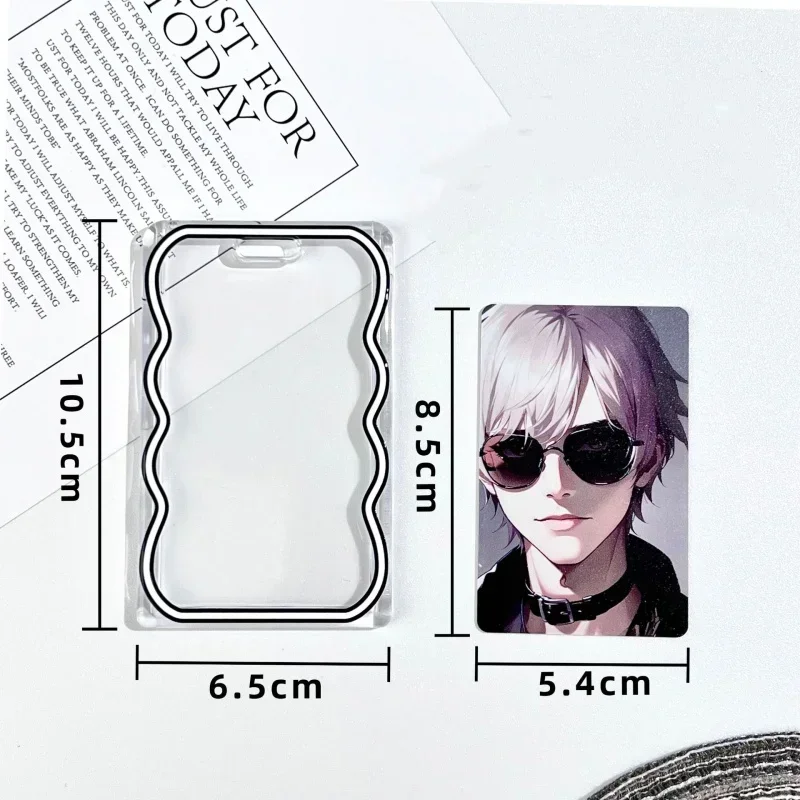 

Simple Slide Cover Transparent Card Holder Student Campus Meal ID Case Ins Style Bus Subway Card Protector for School Work