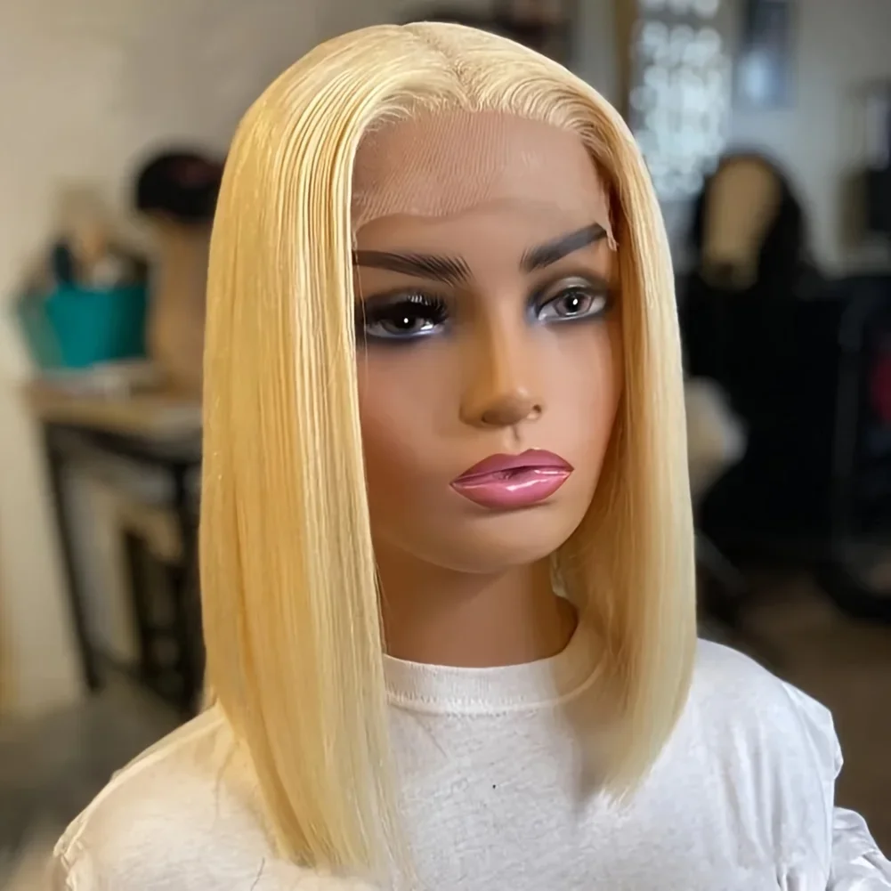 

250% 613 Honey Blonde 13x6 Hd Lace Frontal Wig 13x4 Brazilian Straight Bob Wig Lace Front Human Hair Wigs For Women