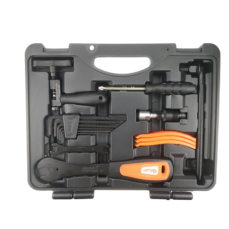 Super B TBA-500 Professional Bicycle Tool Sets Bike Repair Shop Tool Box 27 pcs Multifunction Bike Tool Blow Case B.B. Wrench