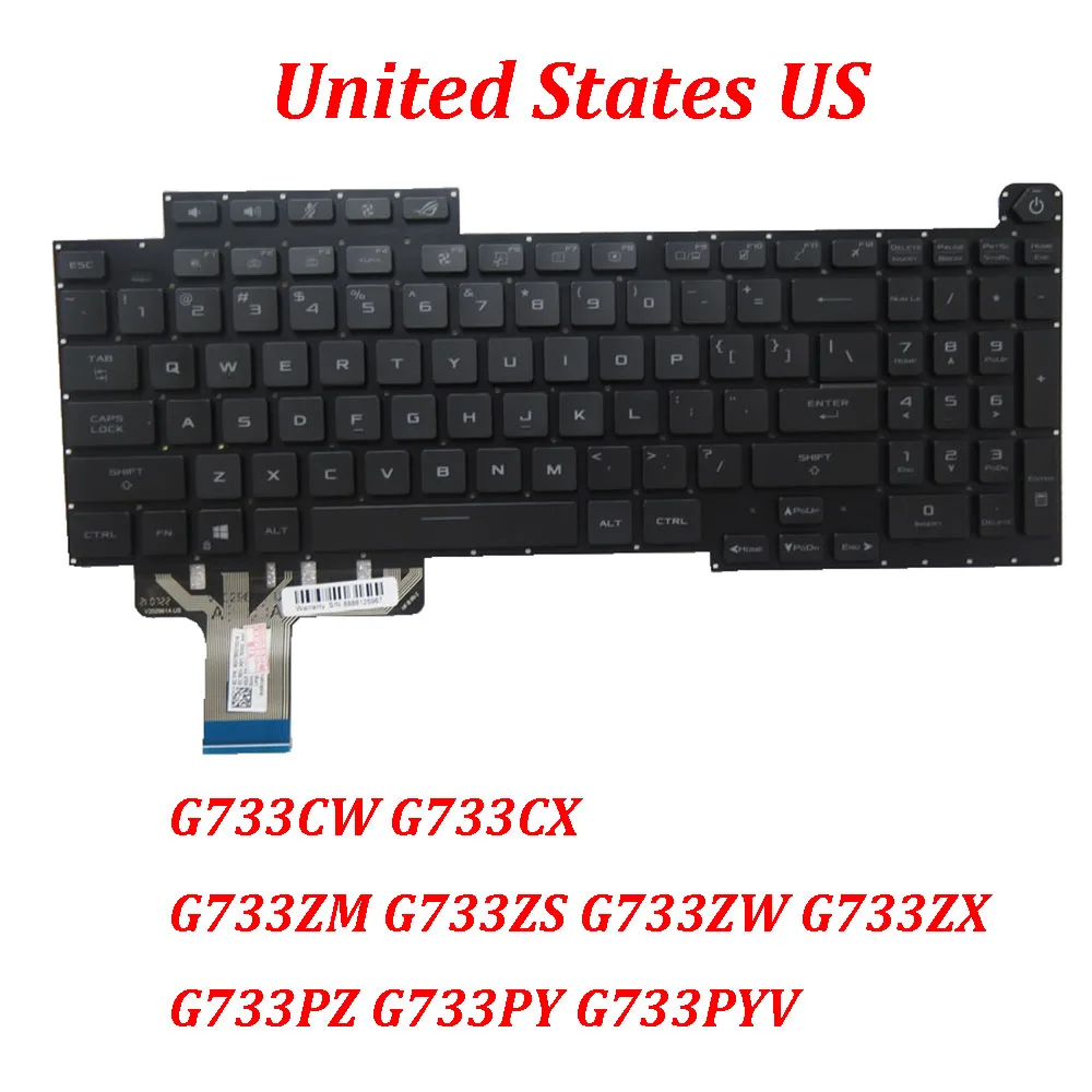 

Клавиатура США для ASUS ROG Strix SCAR-17 G733ZM G733ZS G733ZW G733ZX G733CW G733CX G733PY G733PYV G733PZ с черной подсветкой