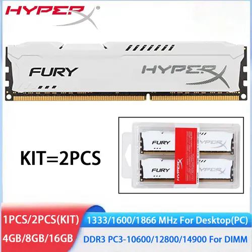 HYPERX DDR3 RAM 4GB 8GB 16GB KIT (2x8G) 1600MHz 1333 1866MHz memoria de escritorio DIMM 1,5 V 240Pin PC3-12800 14900 10600 para Intel y AMD