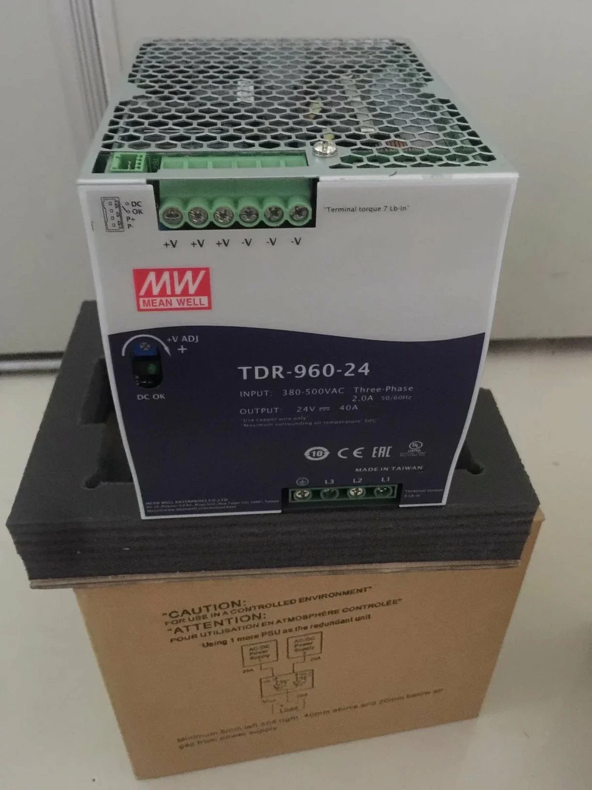 

DRT-960-24 new model TDR-960-24 DIN Rail Power Supplies 960W 24V 40A Din Rail 340-550VAC
