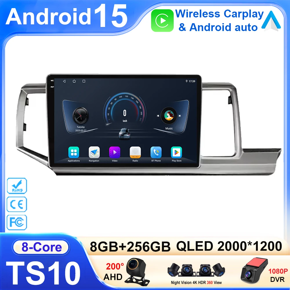 Android 15 Navigation NO 2DIN Carplay Auto Head Unit Screen For Honda Stepwgn 2009 - 2015 Radio Stereo Multimedia Car Player GPS