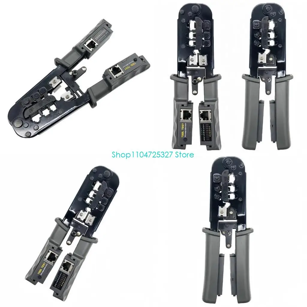 

D8KF Клещи для сетевого кабеля Трехцелевое обжимное зачистка Обрезка Зарегистрированный тестер обжимных ремней Плоскогубцы с