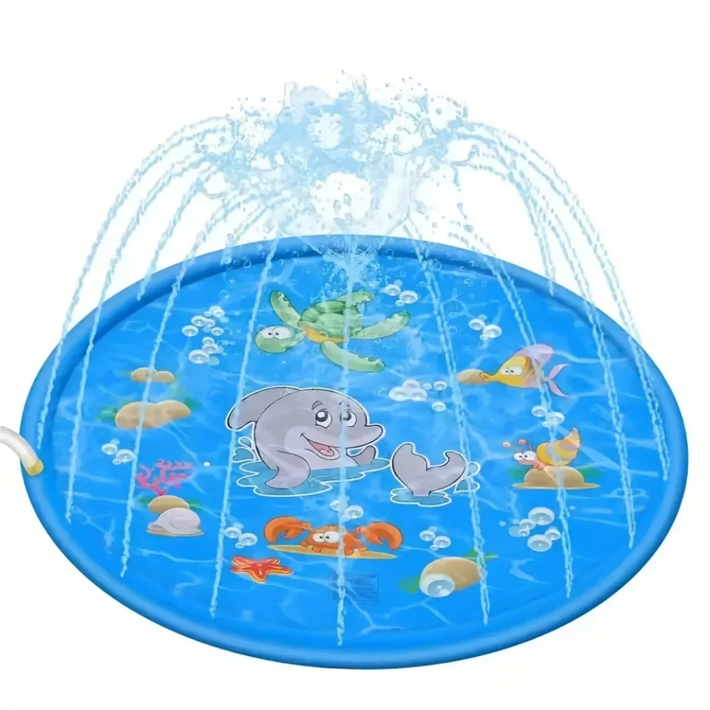 100/170cm Children Swimming Pool Summer Pet Swimming Pool Outdoor Interactive Fountain Toy Water Sensory Play Mat Kids Pet Toys