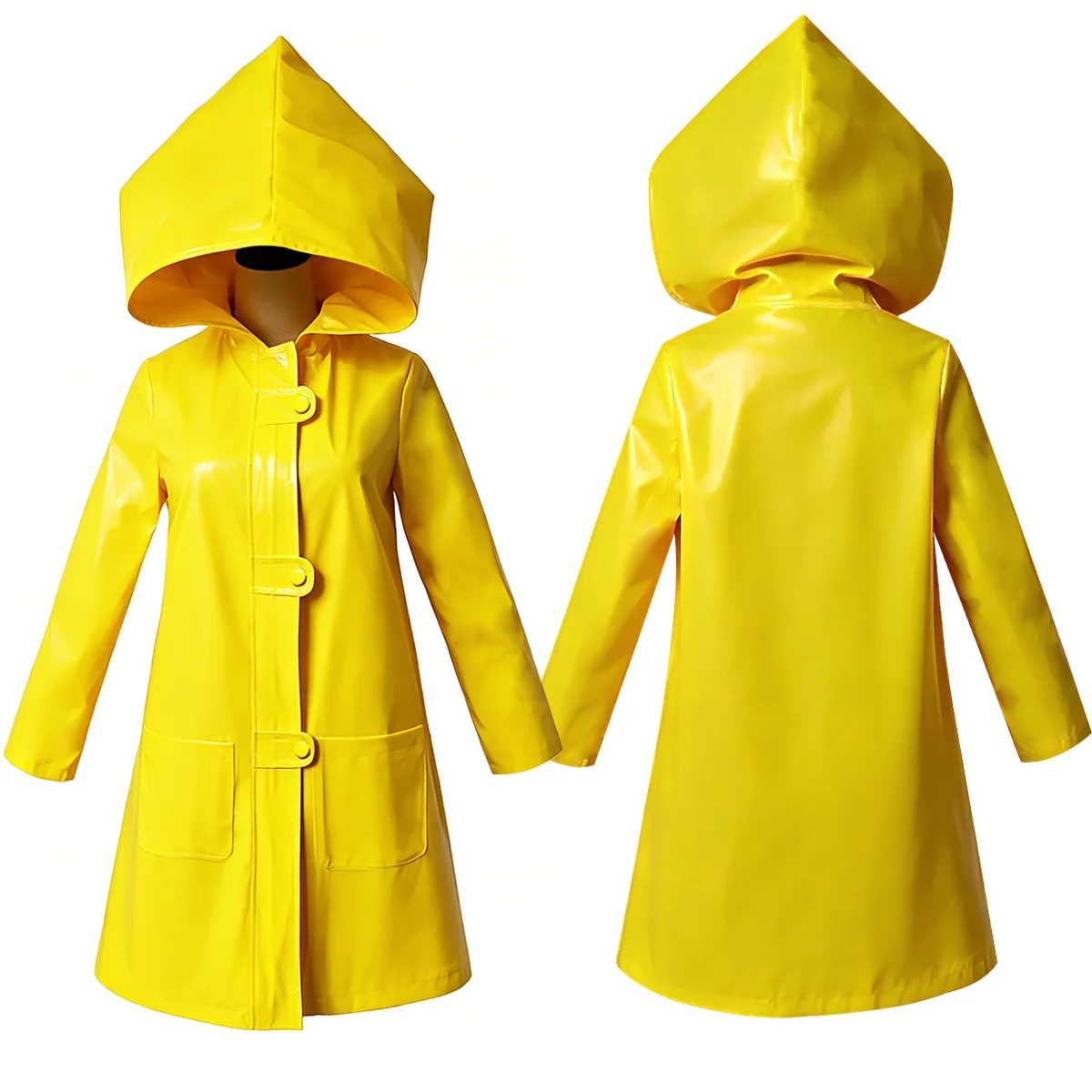 Picture 3: Little Nightmares 2 Six Cosplay Outfit | Yellow Hooded Raincoat Halloween Horror Costume for Carnival, Cosplay Party & Stage Per