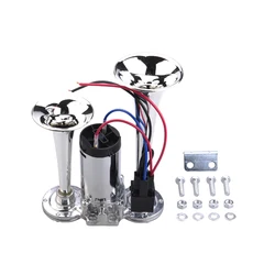 12V 24v 150dB Dual Tone Car Air Horn Kit Super Loud Trumpet Compressor For Motorcycle Car Boat Truck