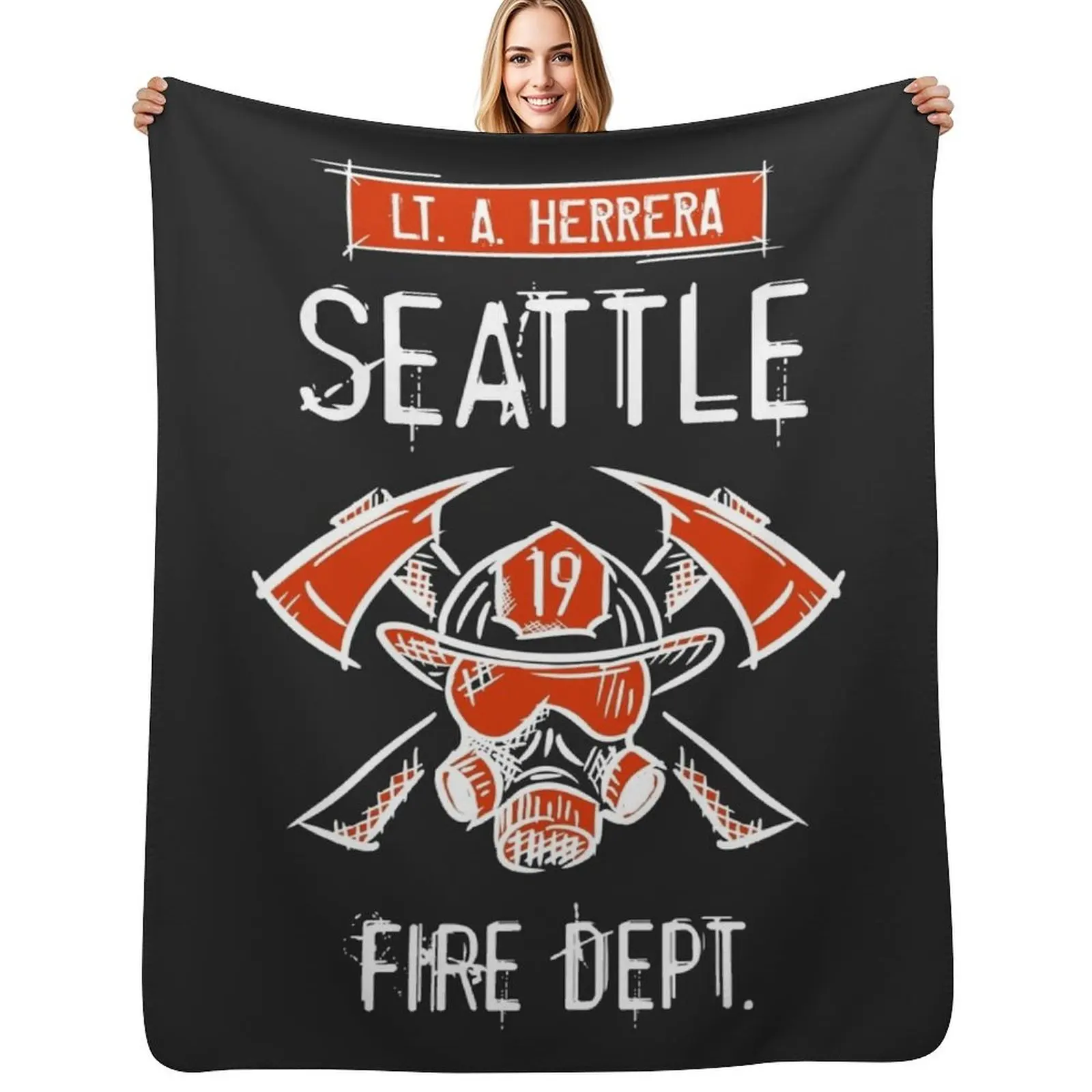 

Station 19. Lieutenant Lt. Andrea Andy Herrera. Seattle Firefighters, Fire Department. Throw Blanket Quilt anime Blankets