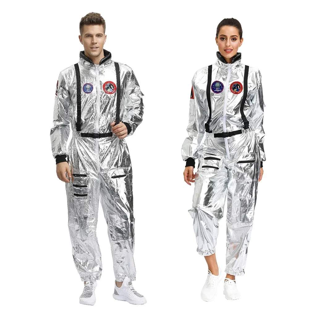 Men Astronaut Alien Spaceman Cosplay Halloween Costumes Carnival Party Adult Women Pilots Outfits Group Couple Matching Clothes