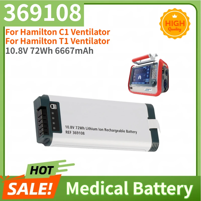 

369108 High Quality Medical Battery 10.8V 72Wh 6667mAh For MEDICAL Hamilton C1 T1 Ventilator Brand New Replacement Battery