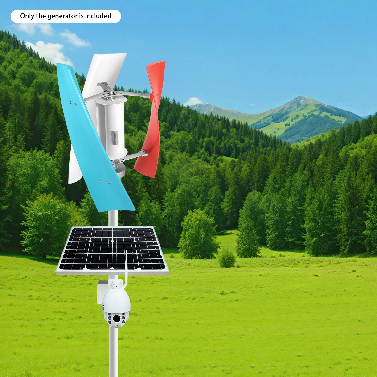 مجموعة مولدات توربينات الرياح الموثوقة مع مغناطيس بدون قلب، 3 شفرات هوائية، سرعة بدء منخفضة، أقصى حماية للسرعة