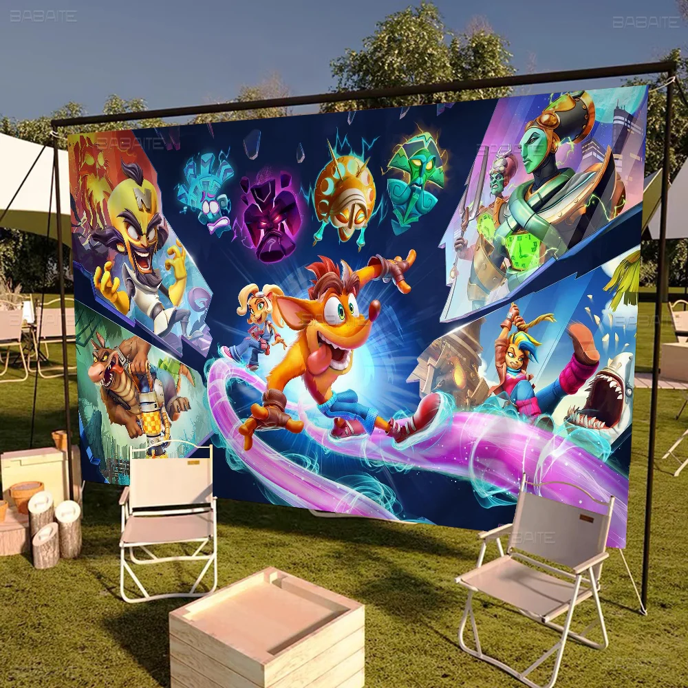 Crash Bandicoot Banner INS Style Outdoor Party Decoration Atmosphere Flag