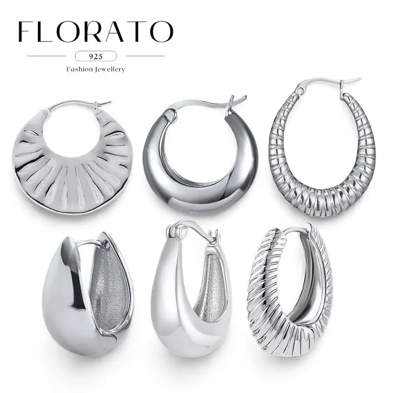 

925 Silver Needle Minimalist Geometric Earbuds Trendy INS Silver Earrings For Women Fashion Party Jewelry Aretes de anillo