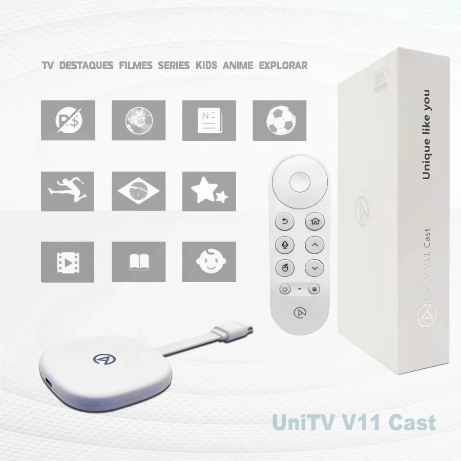 Brasileira UNITV V11 Aparelho Conversor de Smart Tv Box Android 11