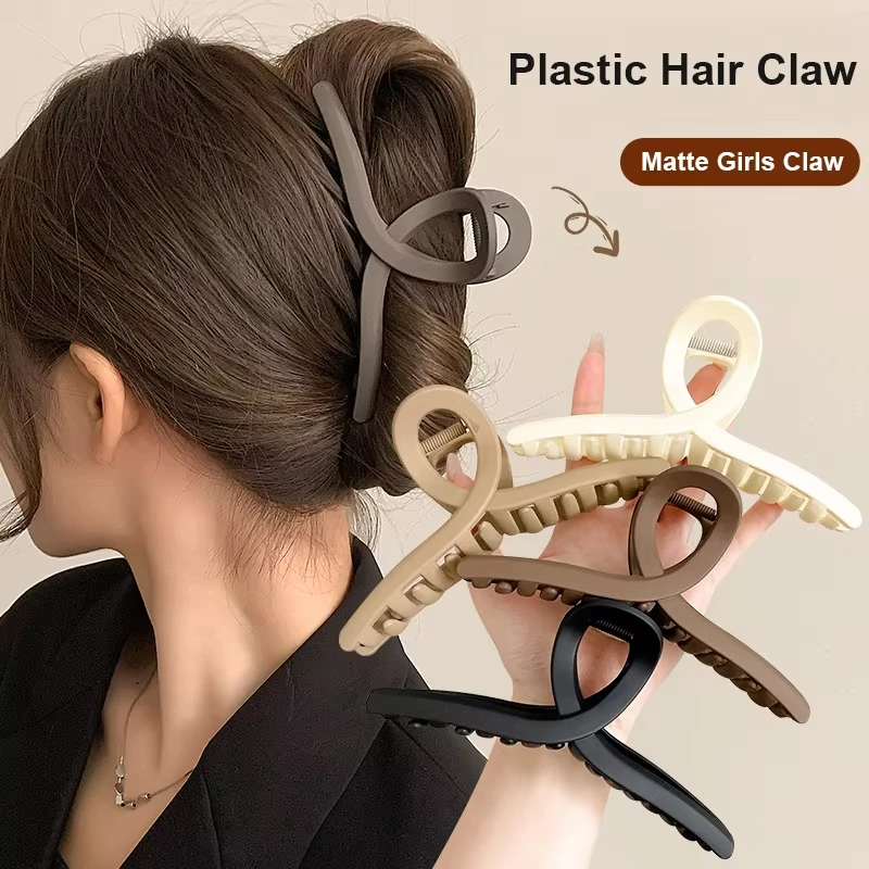 

Набор из 2/4 больших акриловых заколок-крабов для волос, матовые, модные, для девочек, аксессуары для волос K1