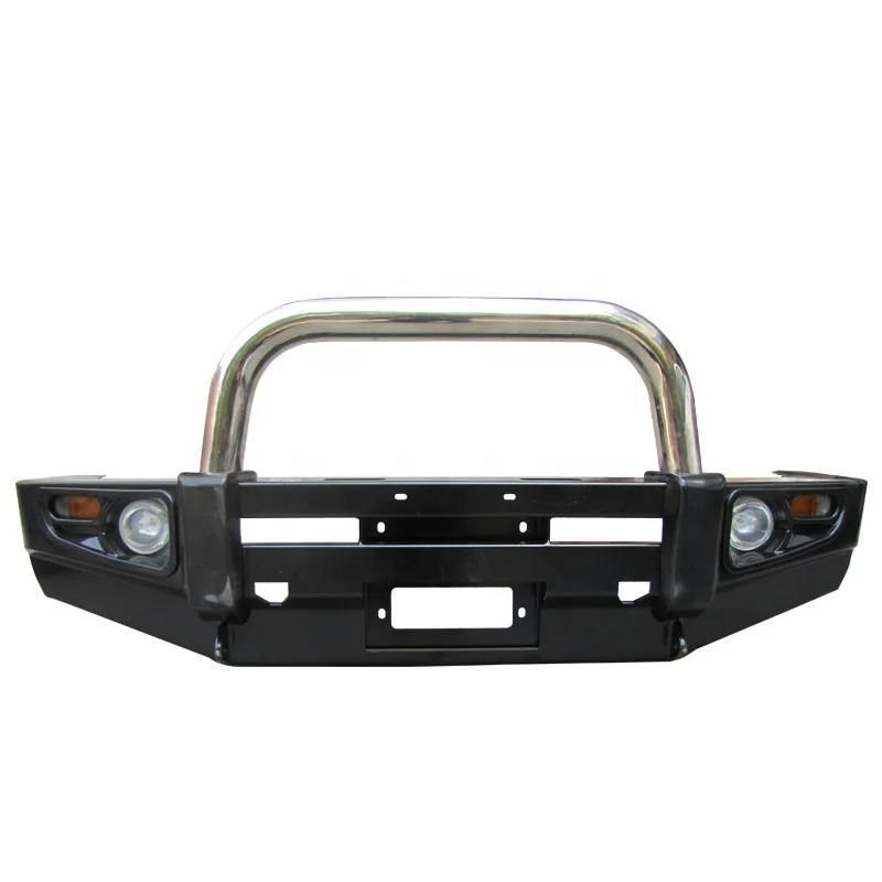 Front Bull Bar Guard, for Toyota Land Cruiser 70 Series LC70, Steel Bumper with Headlight Protection, Outback Safari Armor